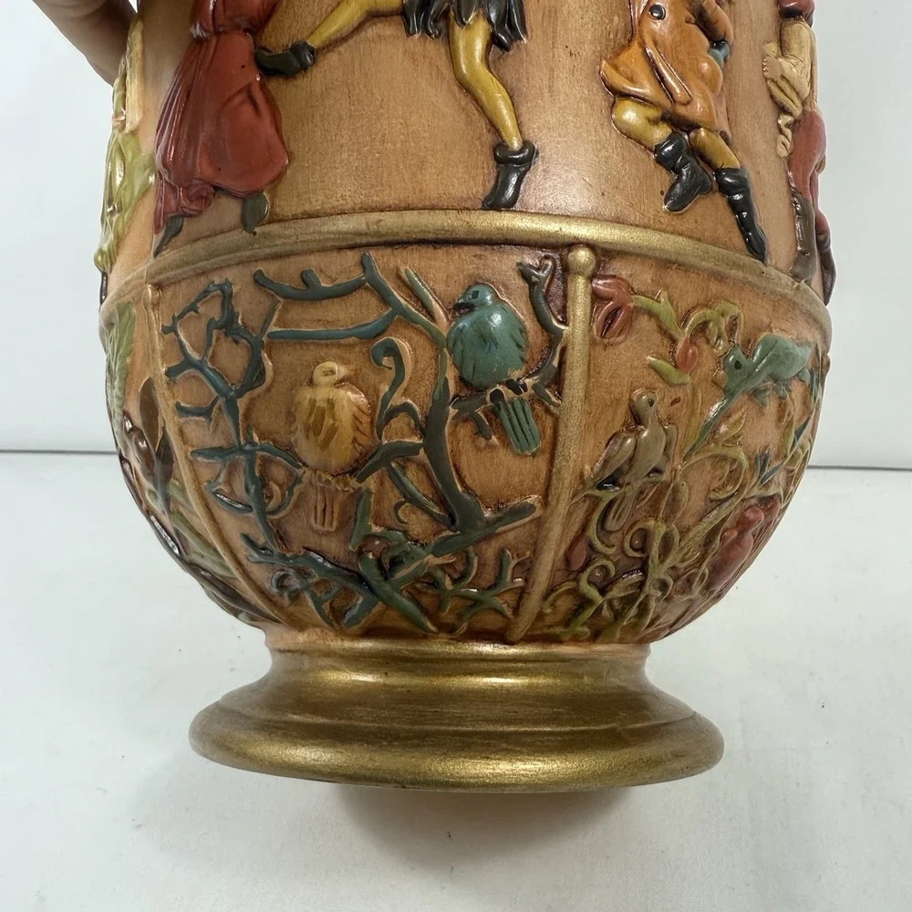 Vintage Atlantic Mold German‎ Biblical Art 70's Ceramic Pouring Pitcher 12